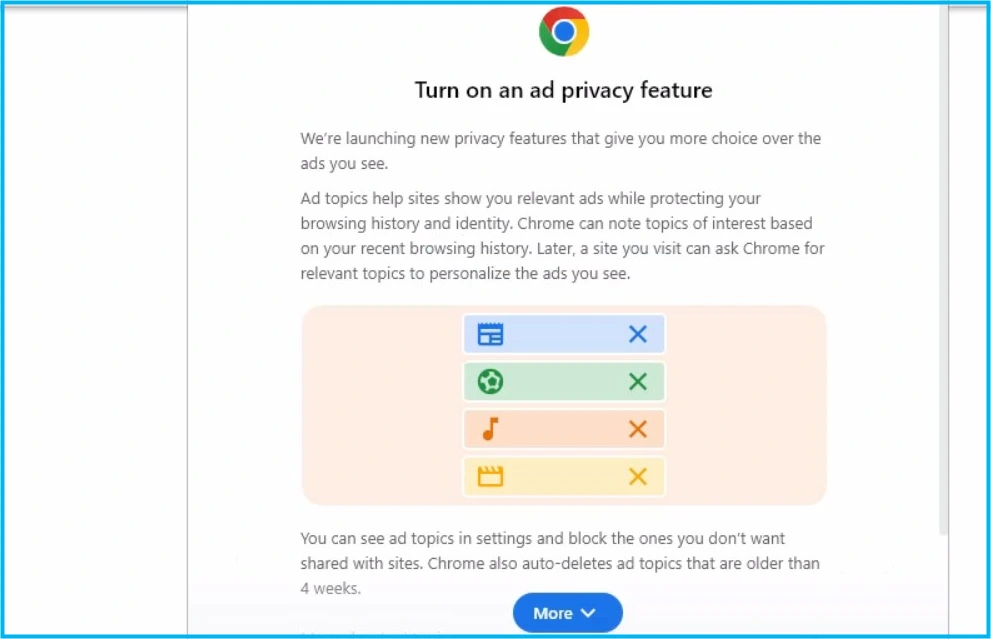 Disable Chrome Ad Privacy Notifications Fig.1