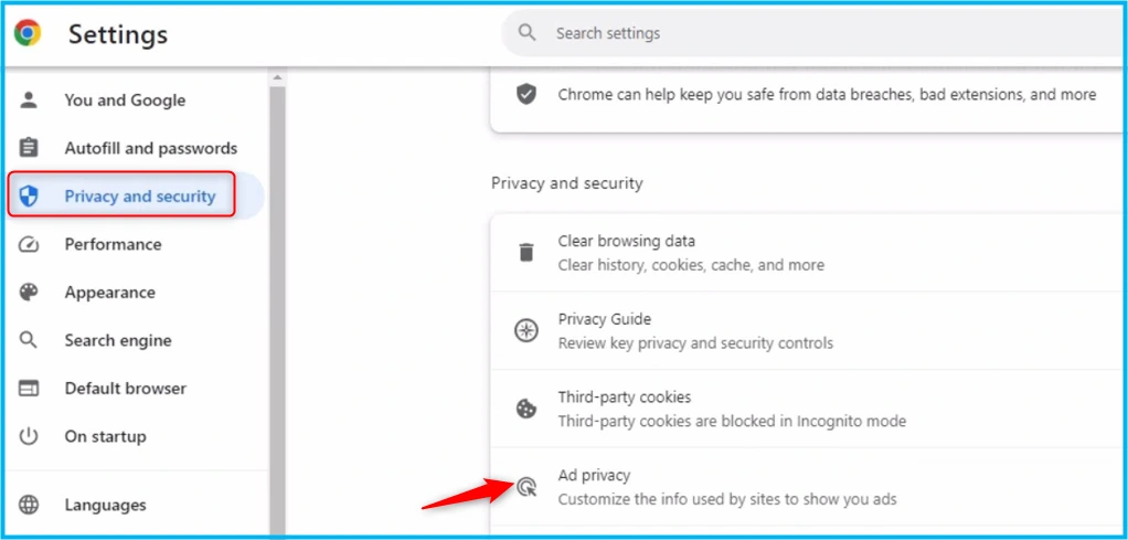 Disable Chrome Ad Privacy Notifications Fig.4