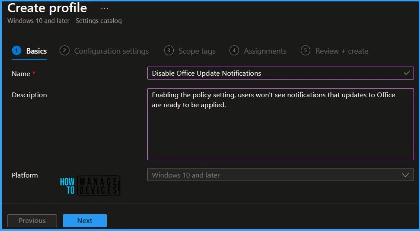 How to Disable Office Update Notifications using Intune Fig.3