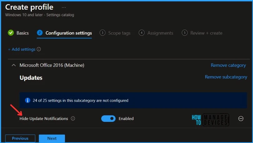 HTMD Newsletter from 4th to 8th September 2023 19 How to Disable Office Update Notifications using Intune 4th to 8th September 2023 Fig. 17