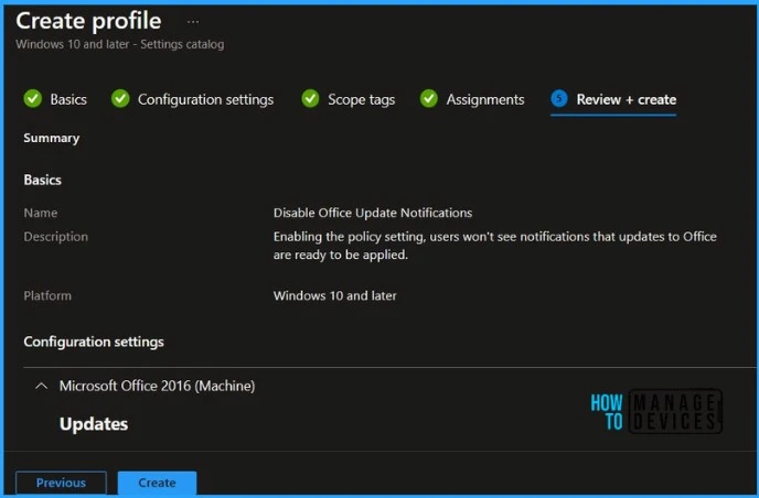 How to Disable Office Update Notifications using Intune Fig.8