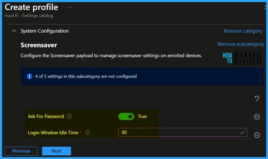 Enable Screen Saver for macOS using Intune Fig.5