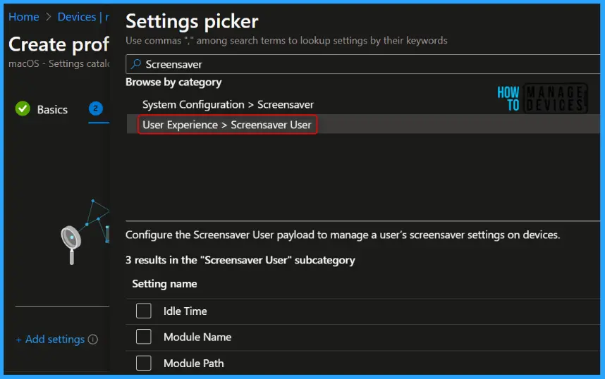 Enable Screen Saver for macOS using Intune Fig.4