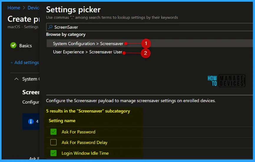 Enable Screen Saver for macOS using Intune Fig.3