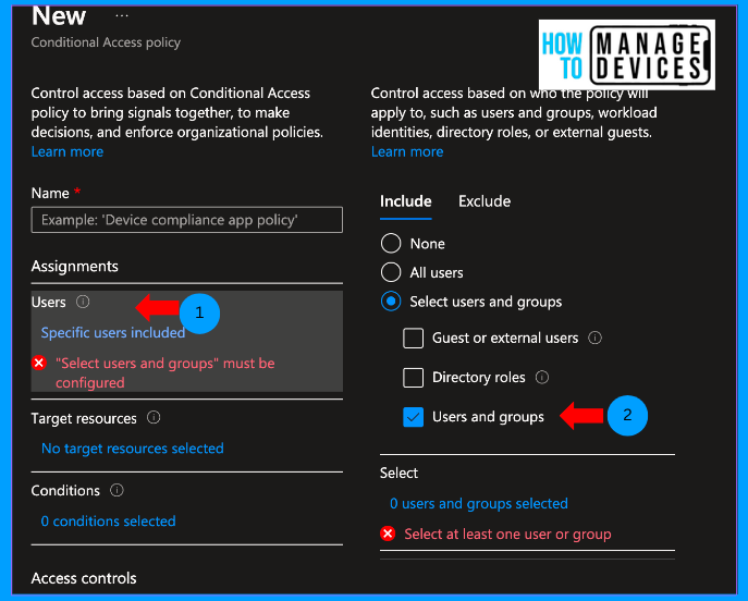 Enforce Users to Enroll Devices with Intune Conditional Access Policies Fig.2