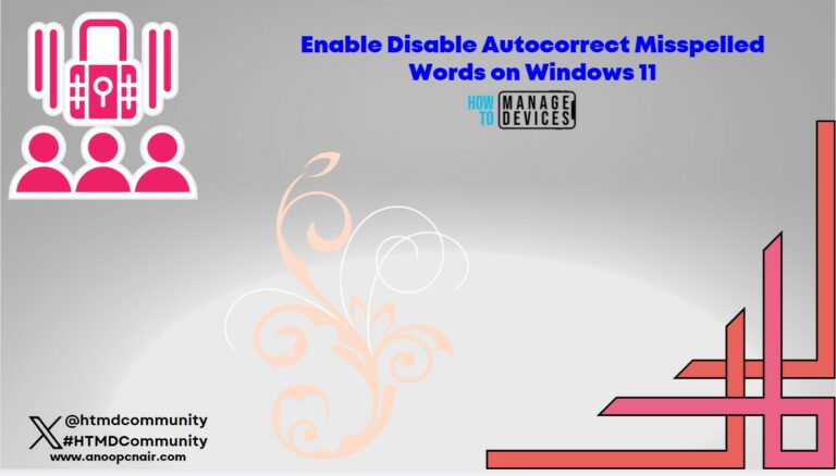 Enable Disable Autocorrect Misspelled Words on Windows 11