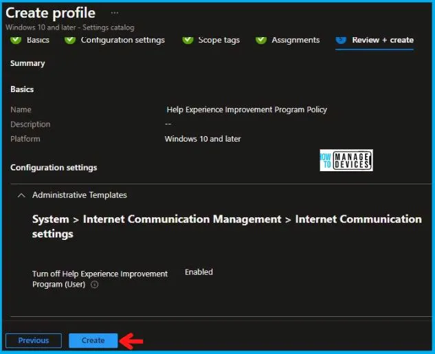 Help Experience Improvement Program Policy Using Intune Fig.7