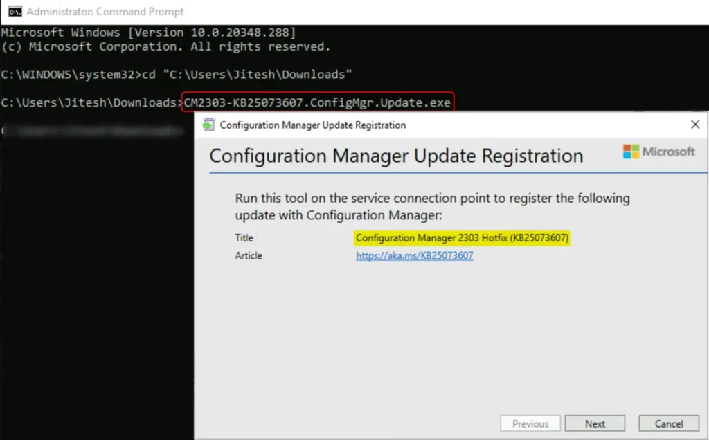 How to Use SCCM Update Registration Tool to Import Hotfix Fig.1