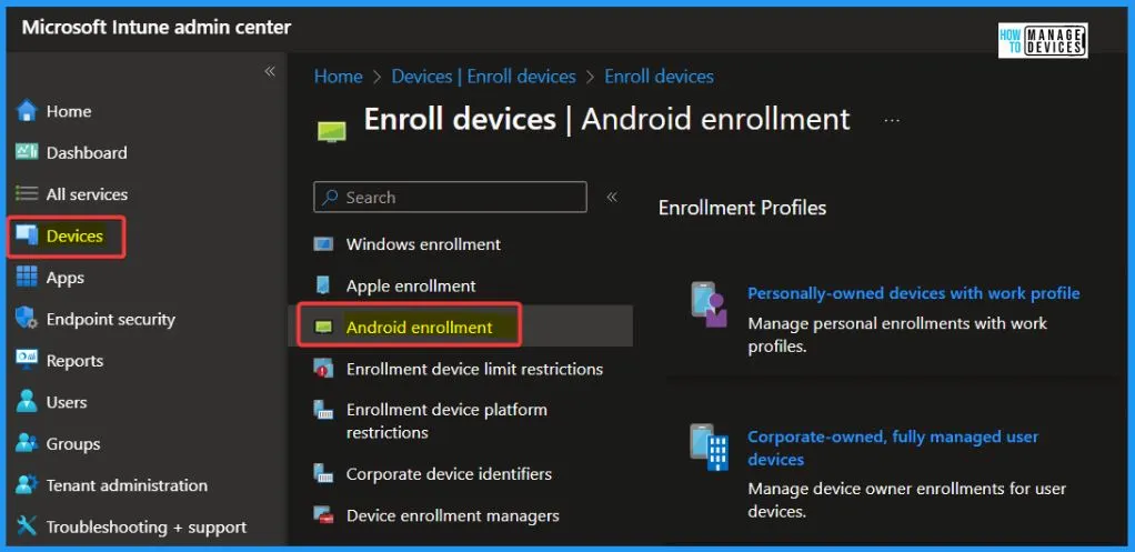 Intune End of Support for Android Device Administrator - Fig. 4