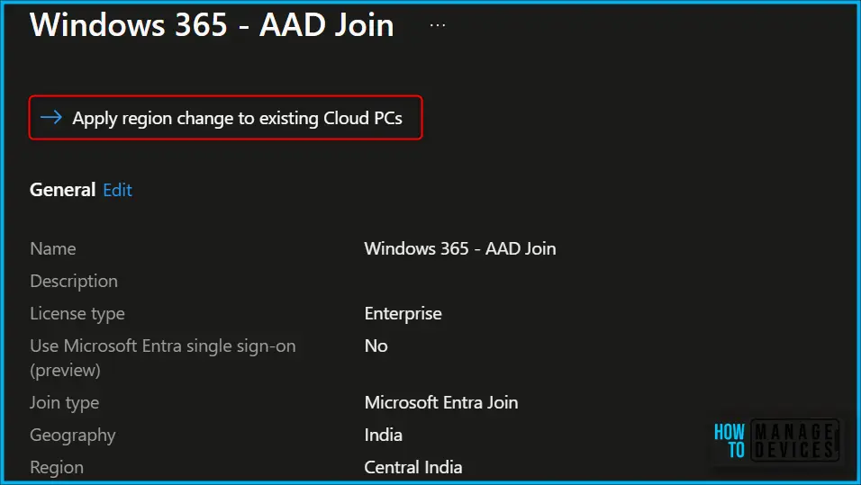 Move Windows 365 Cloud PC to Another Region Fig.6