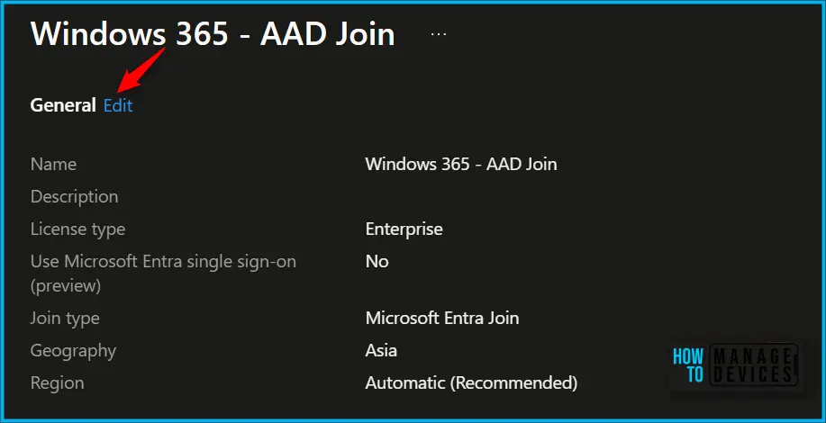 Move Windows 365 Cloud PC to Another Region Fig.2