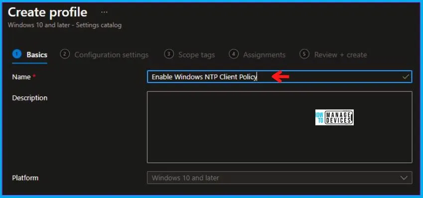 Enable Windows NTP Client Policy Using Intune Fig.3