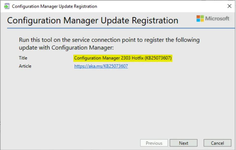 SCCM 2303 KB25073607 Hotfix Client Update Fixes Fig.2