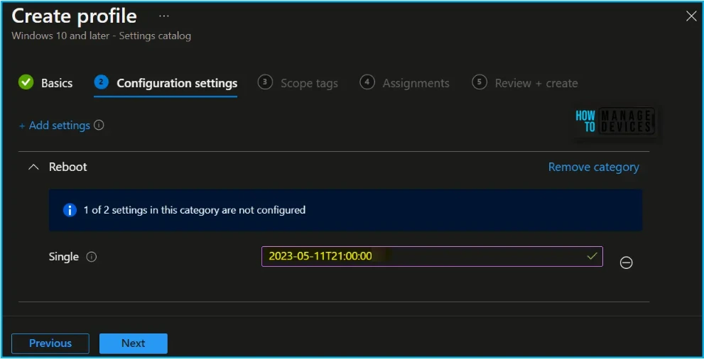 Schedule Reboot for Windows Devices using Intune Fig.6