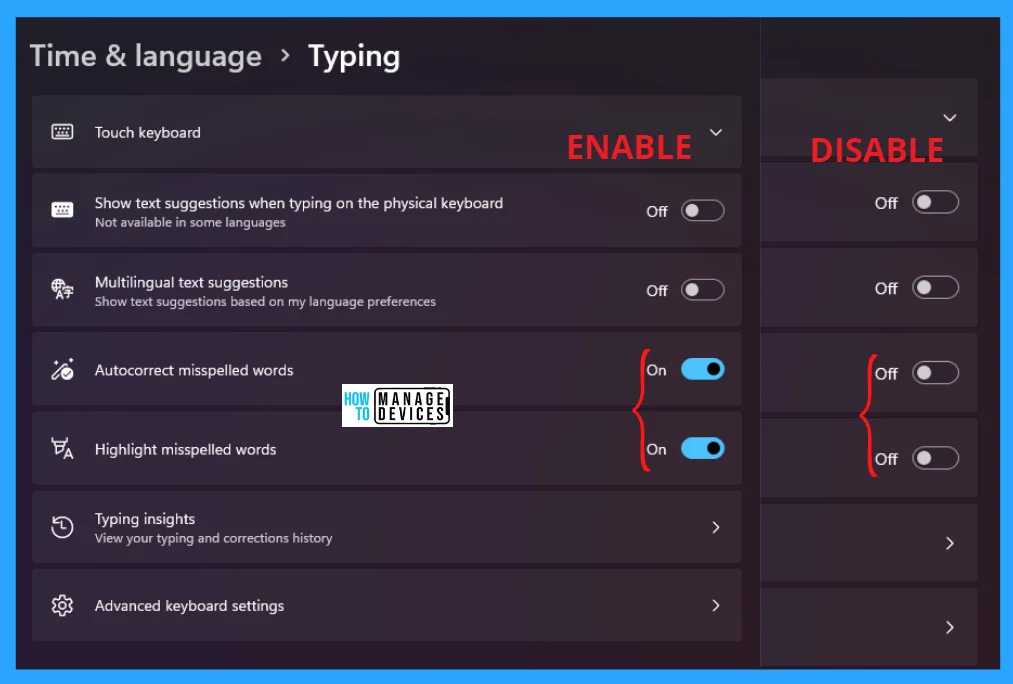 Enable Disable Autocorrect Misspelled Words on Windows 11 - Fig. 4