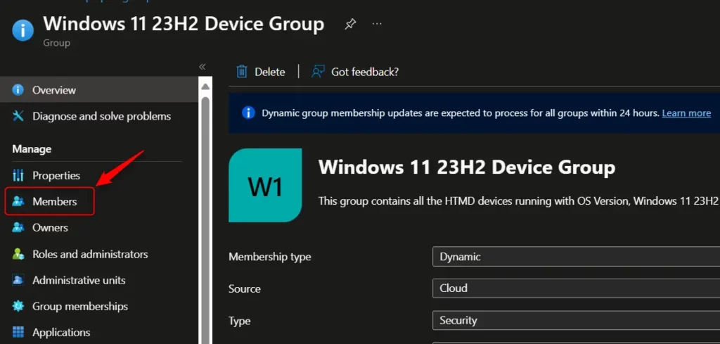 Create Windows 11 23H2 Entra ID Device Group Fig.7