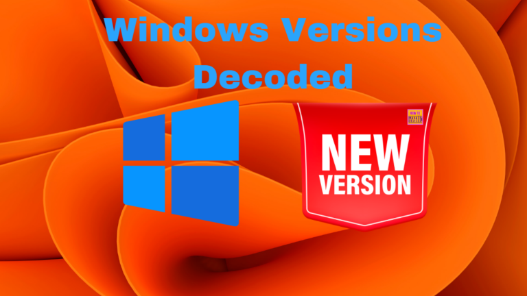 Windows Versions Decoded