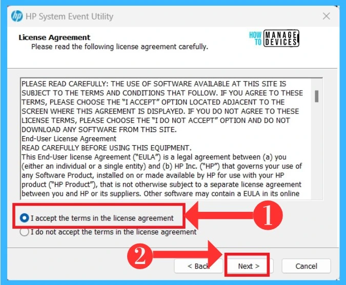 HP System Event Utility | Install and Use - Fig.3