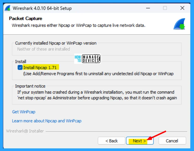Learn How to Install Wireshark in Windows 11 10 Easy Guide to Install Wireshark in Windows 11 - Fig. 10