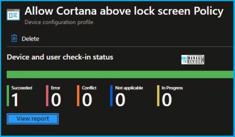 Allow Cortana Above Lock Screen Policy Using Intune Fig.9