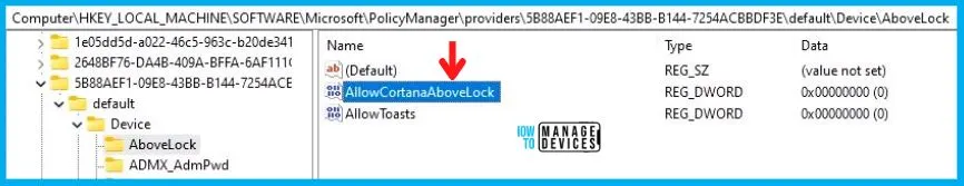 Allow Cortana Above Lock Screen Policy using Intune 1