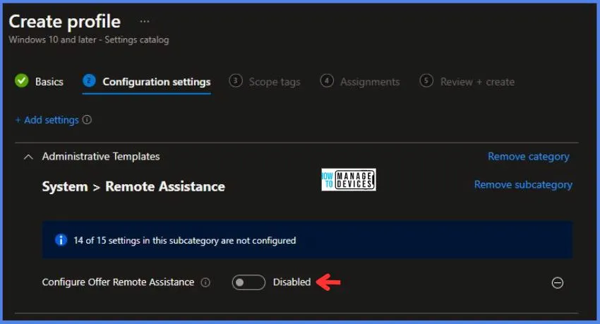 HTMD Newsletter 113 Summary from 30th October to 3rd November 2023 3 Configure Offer Remote Assistance Policy using Intune HTMD Newsletter 113 Fig. 2