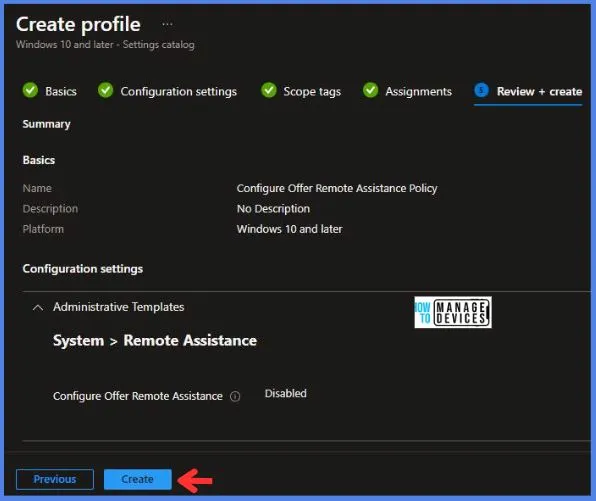 Configure Offer Remote Assistance Policy Using Intune Fig.9