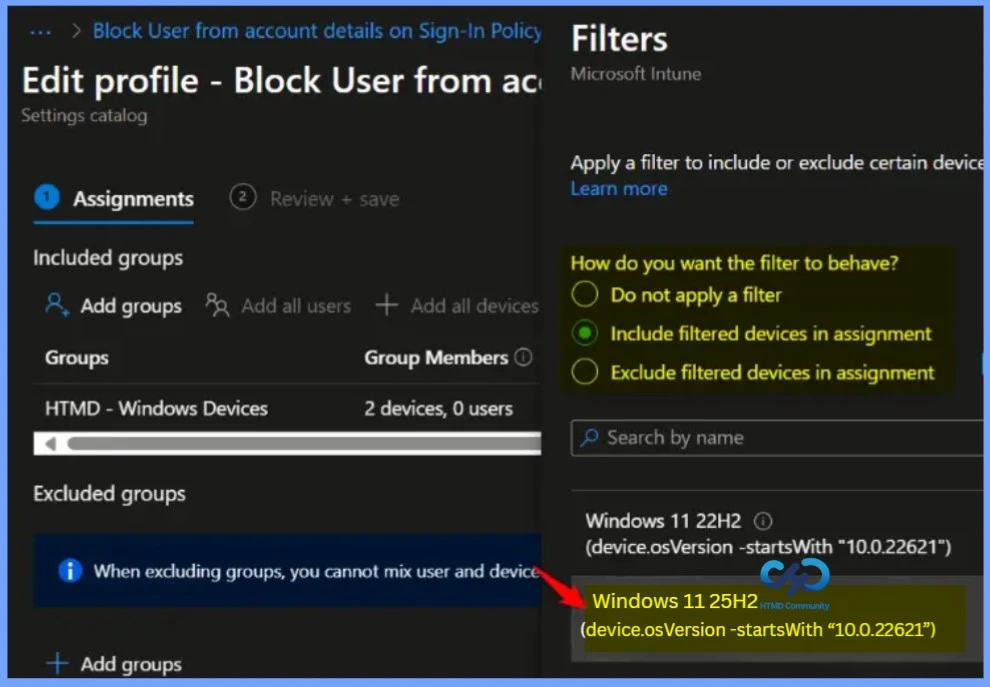 How to Create an Intune Filter OS Version Rule for Windows 11 Devices 9 How to Create an Intune Filter OS Version Rule for Windows 11 Devices - Fig.8