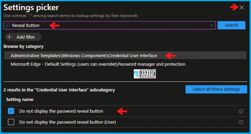 Disable Password Reveal Button Policy Using Intune Fig. 6