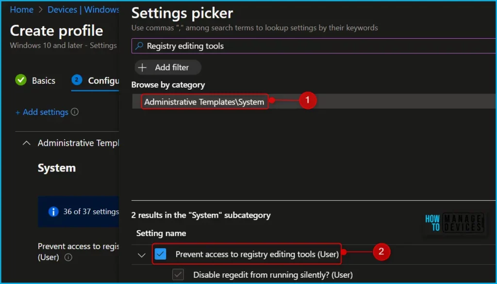 Block Windows Registry Access using Intune Fig.5