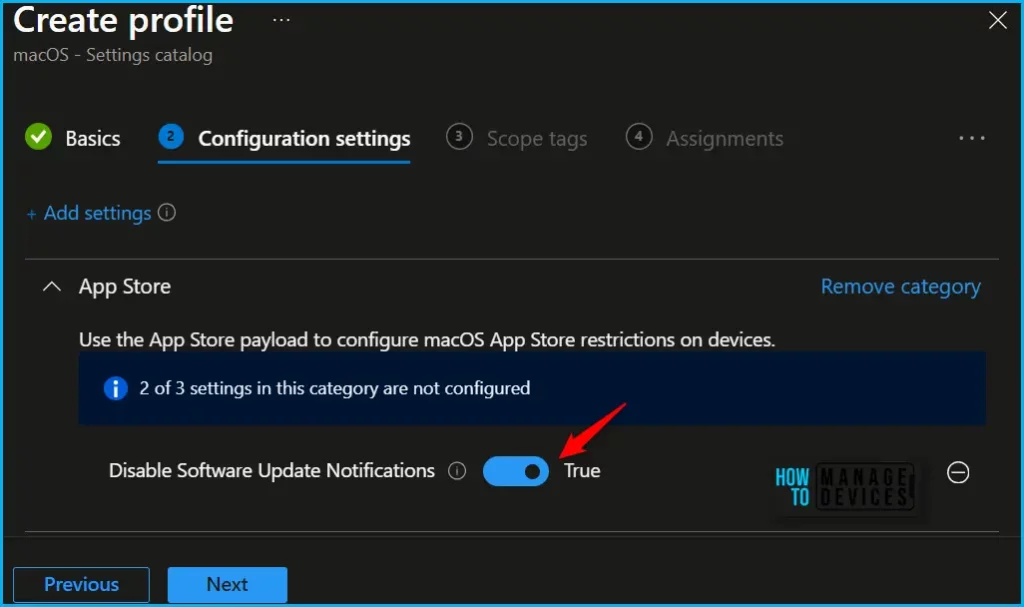 Disable macOS Software Update Notifications using Intune Fig.4