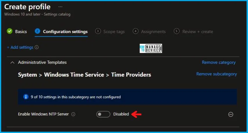 Enable Windows NTP Server Policy Using Intune Fig.7