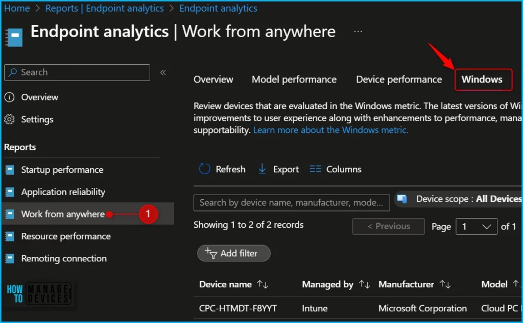 Windows 11 Hardware Readiness Insights from Intune Endpoint Analytics Fig.2