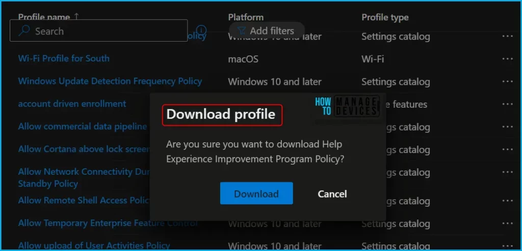 Import Export Settings Catalog Policy from Intune Fig.2