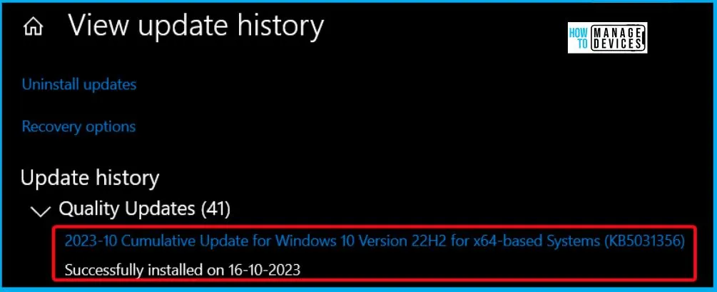 Issue with October 2023 Security Update Installation - Fig. 4