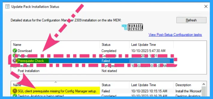 Microsoft ODBC driver 18 for SQL setup Issue with SCCM 2309 Upgrade Fig. 1