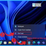 New End Task Options from Taskbar in Windows