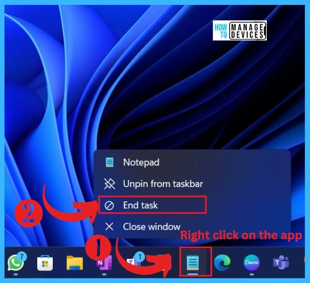 New End Task Options from Taskbar in Windows – Fig.4