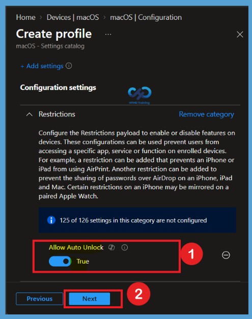 Configure Auto Unlock on Mac Policy to Prevent Apple Watch Unlocking using Intune - Fig.5