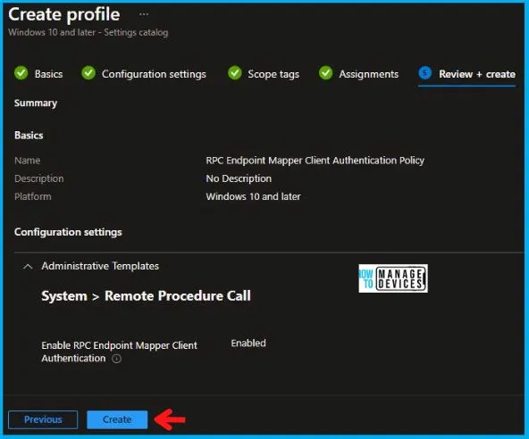 RPC Endpoint Mapper Client Authentication Policy Using Intune Fig.9