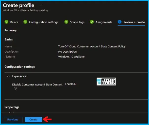 Turn Off Cloud Consumer Account State Content Policy Using Intune Fig.9