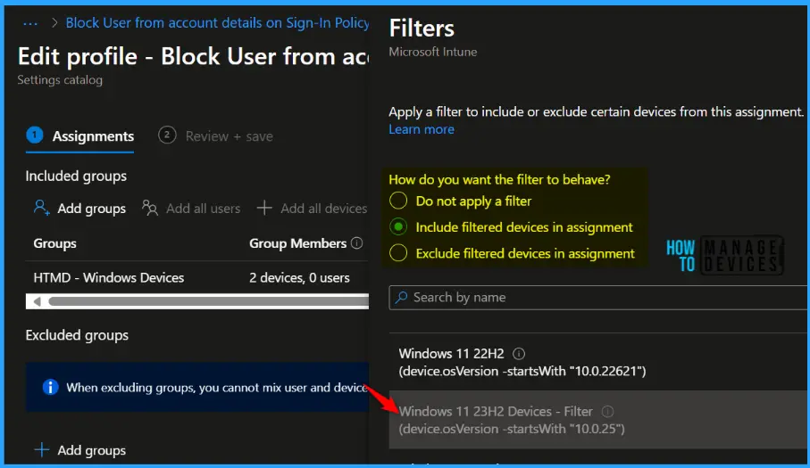 Create Filter Rule for Windows 11 23H2 Devices in Intune Fig.8