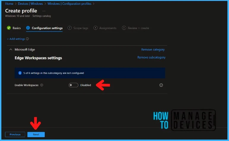 HTMD Newsletter 112 Summary from 23rd to 27th October 2023 20 How to Disable Microsoft Edge Workspaces using Intune HTMD Newsletter 112 Fig. 19