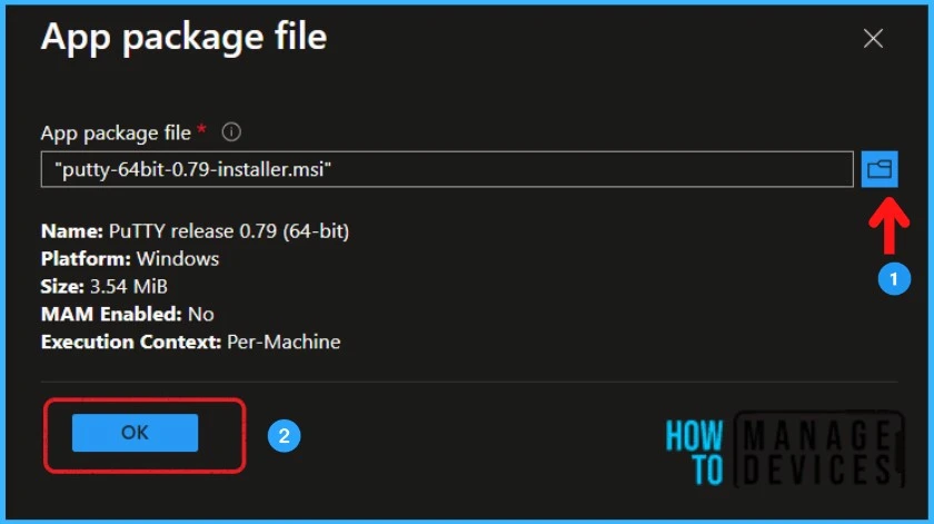 How to Deploy Putty Windows Line-Of-Business app using Intune 4 Deploy Putty Windows Line-Of-Business app using Intune Fig. 4
