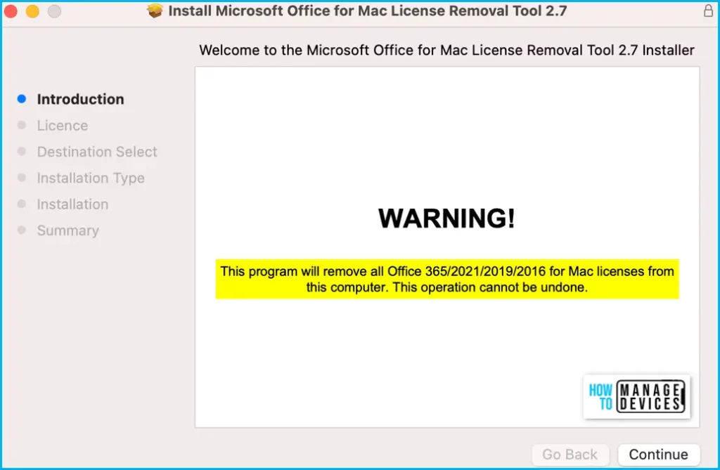 Microsoft Office License Removal Tool for Mac Office Apps Troubleshoot Fig.1