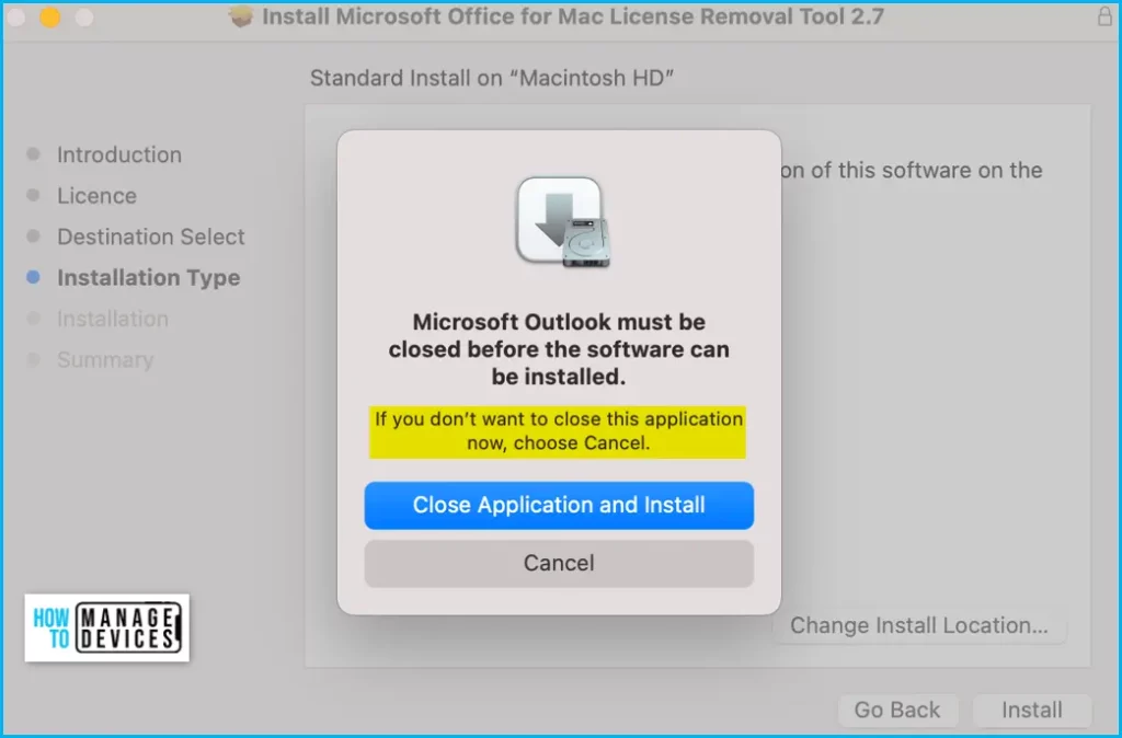 Microsoft Office License Removal Tool for Mac Office Apps Troubleshoot Fig.4