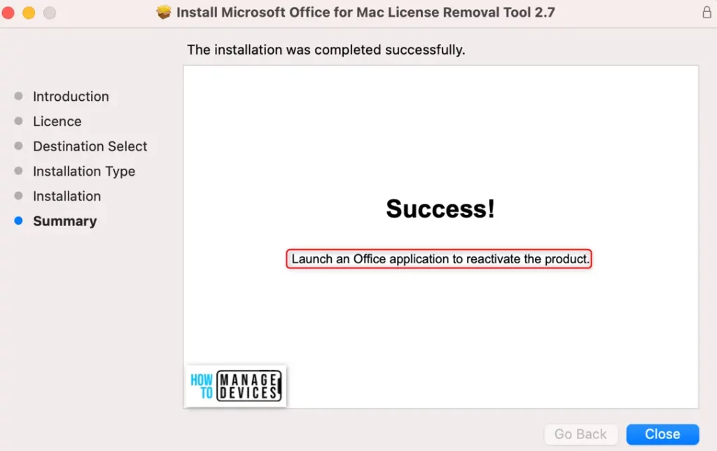 Microsoft Office License Removal Tool for Mac Office Apps Troubleshoot Fig.6