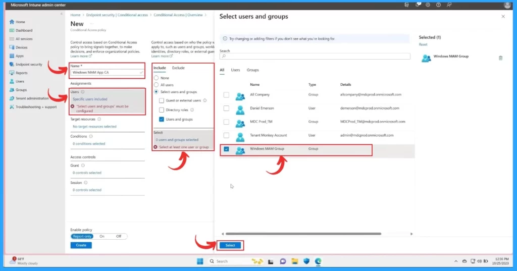 Intune MAM Create Conditional Access Policies for Windows Devices. Fig.2 Creds to Danniel Emerson Microsoft