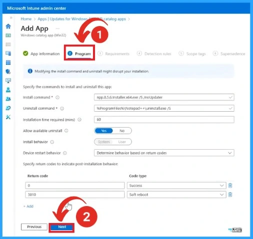 Update 3rd Party Apps using Intune Windows Catalog App - Fig.3 - Creds to Danny Guillory and Joe Lurie Microsoft