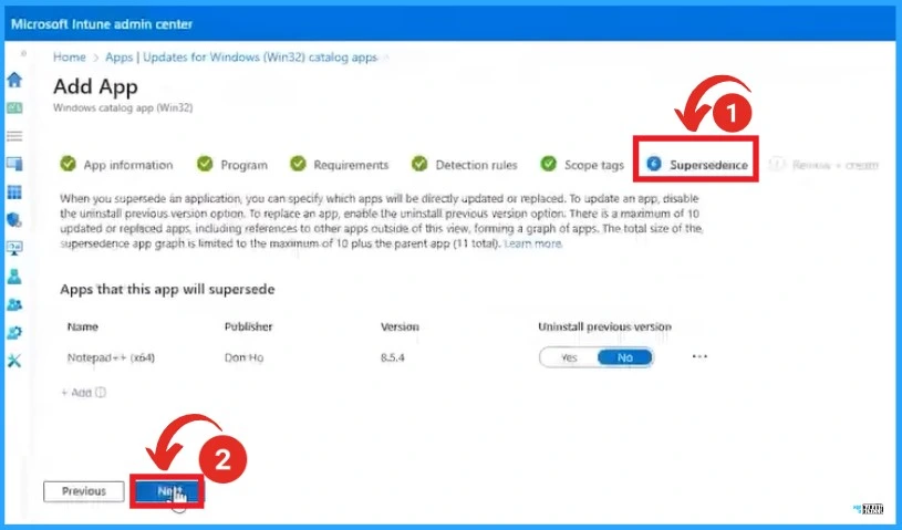 How to Update 3rd Party Apps Using Intune Win32 Catalog App - Fig.7 - Creds to Danny Guillory and Joe Lurie Microsoft